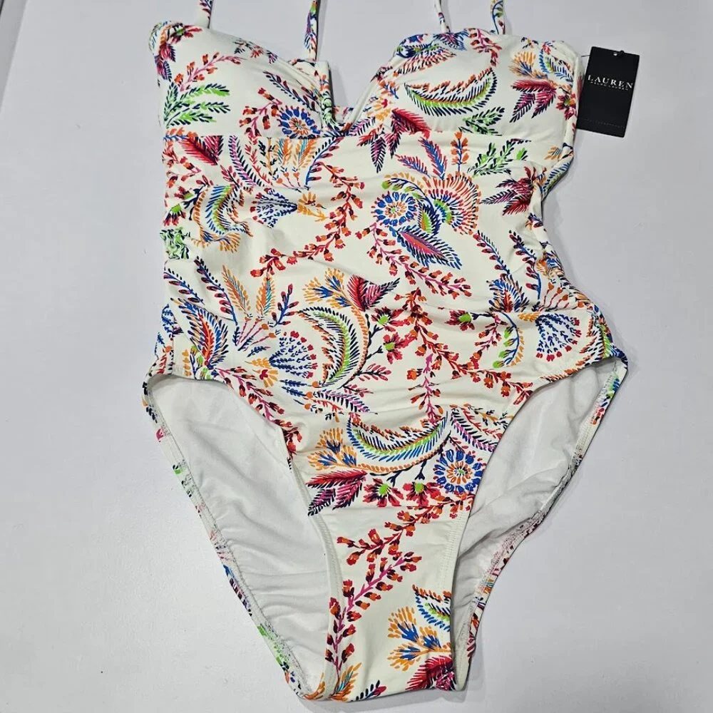 Lauren Ralph Lauren Printed One-Piece Swimsuit - Fleurette - Picture 5 of 9